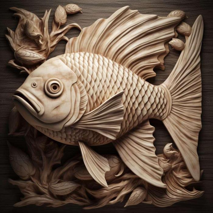 Nature and animals (Fantail fish 1, NATURE_2689) 3D models for cnc